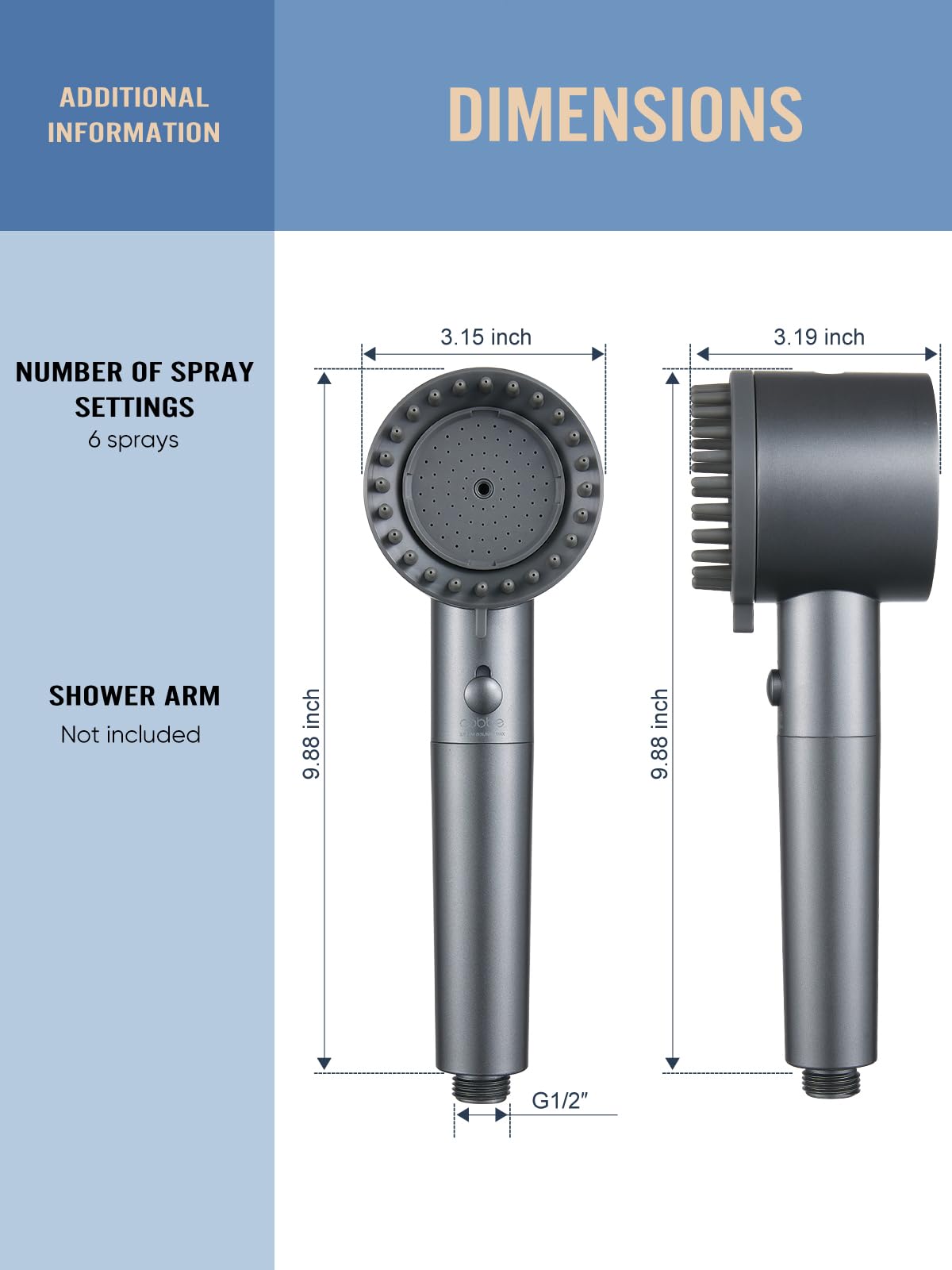 Cobbe Ion Drops matte gray detail highlights built-in filtration components.