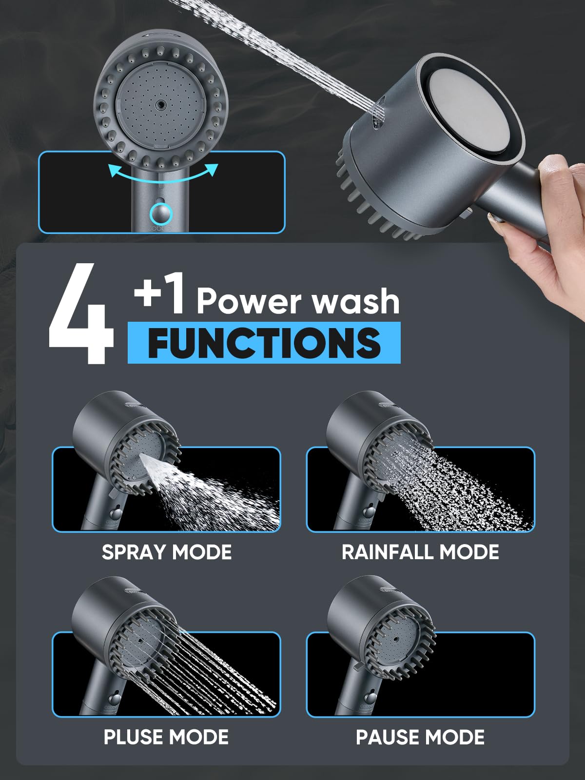 Cobbe Ion Drops five spray modes offer customizable shower comfort.