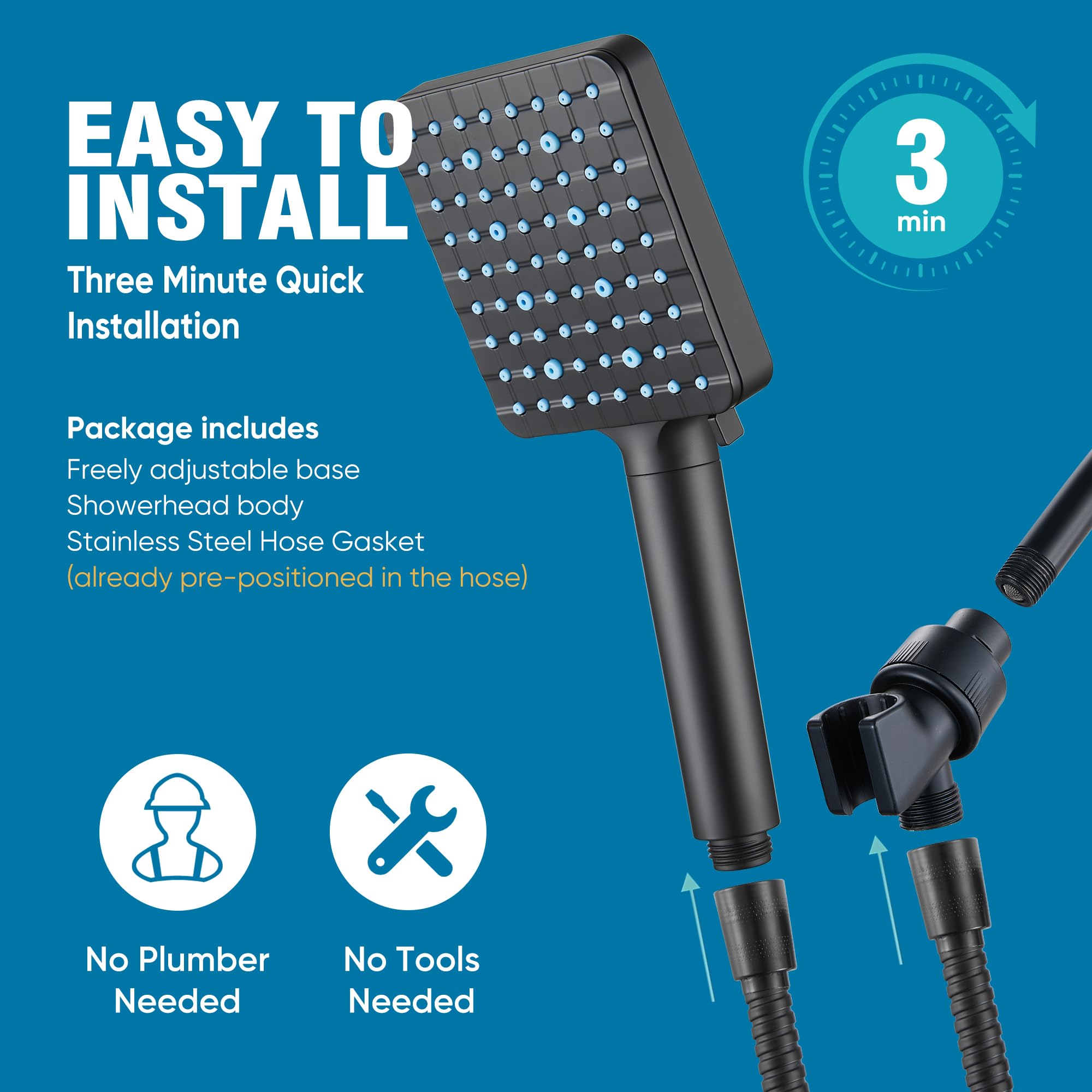 Cobbe matte black filtered shower head stylish durable design
