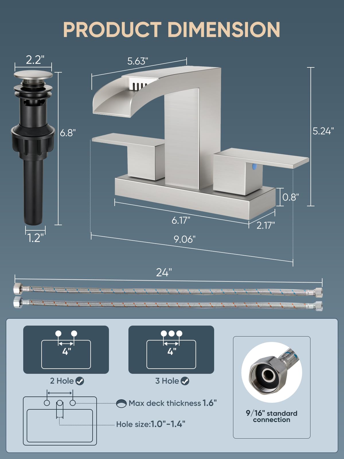 Cobbe NSF/cUPC hoses included for reliable water connections.