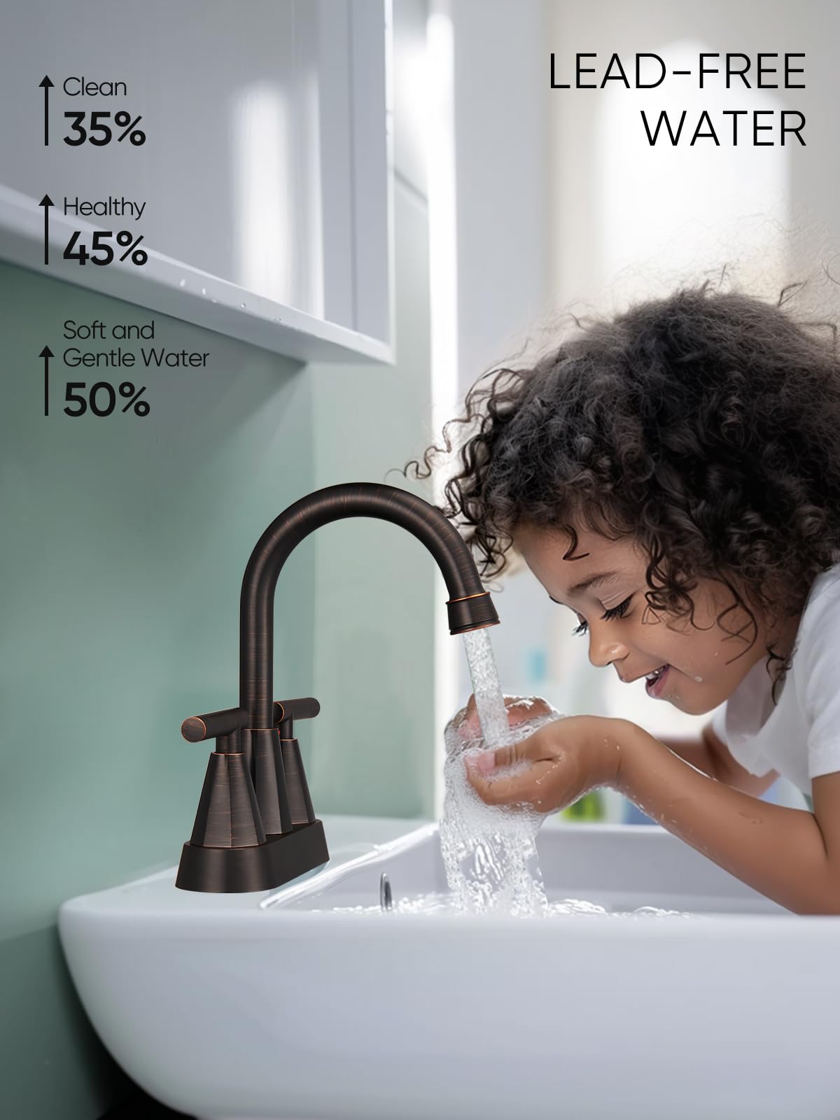Cobbe Orb compatible with 3-hole and 2-hole sink configurations