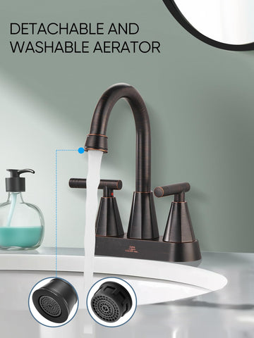 Cobbe Orb high-arc spout rotates 360 degrees for easy cleaning and reach