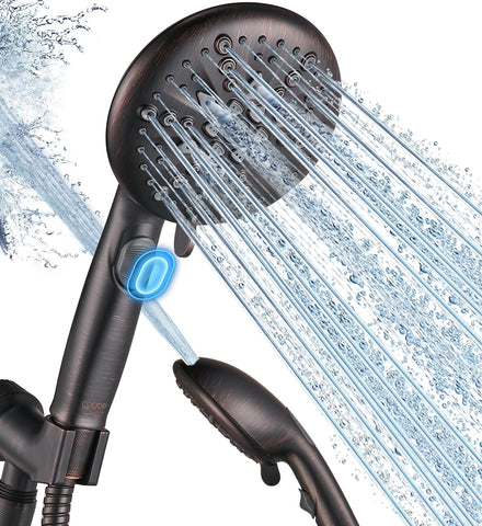Cobbe ORB high-pressure showerhead with pause button for precise water control.