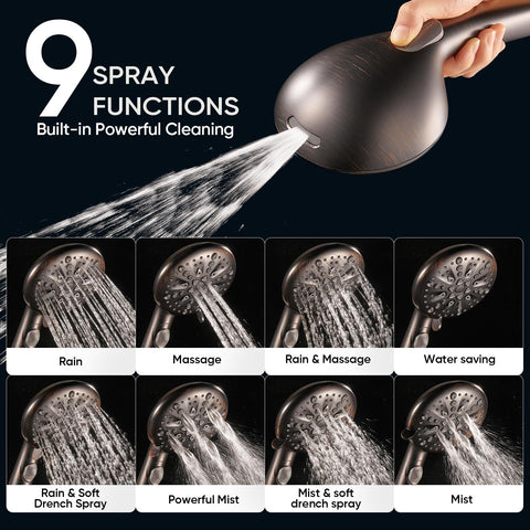 Cobbe ORB handheld with brass bracket for flexible showering.