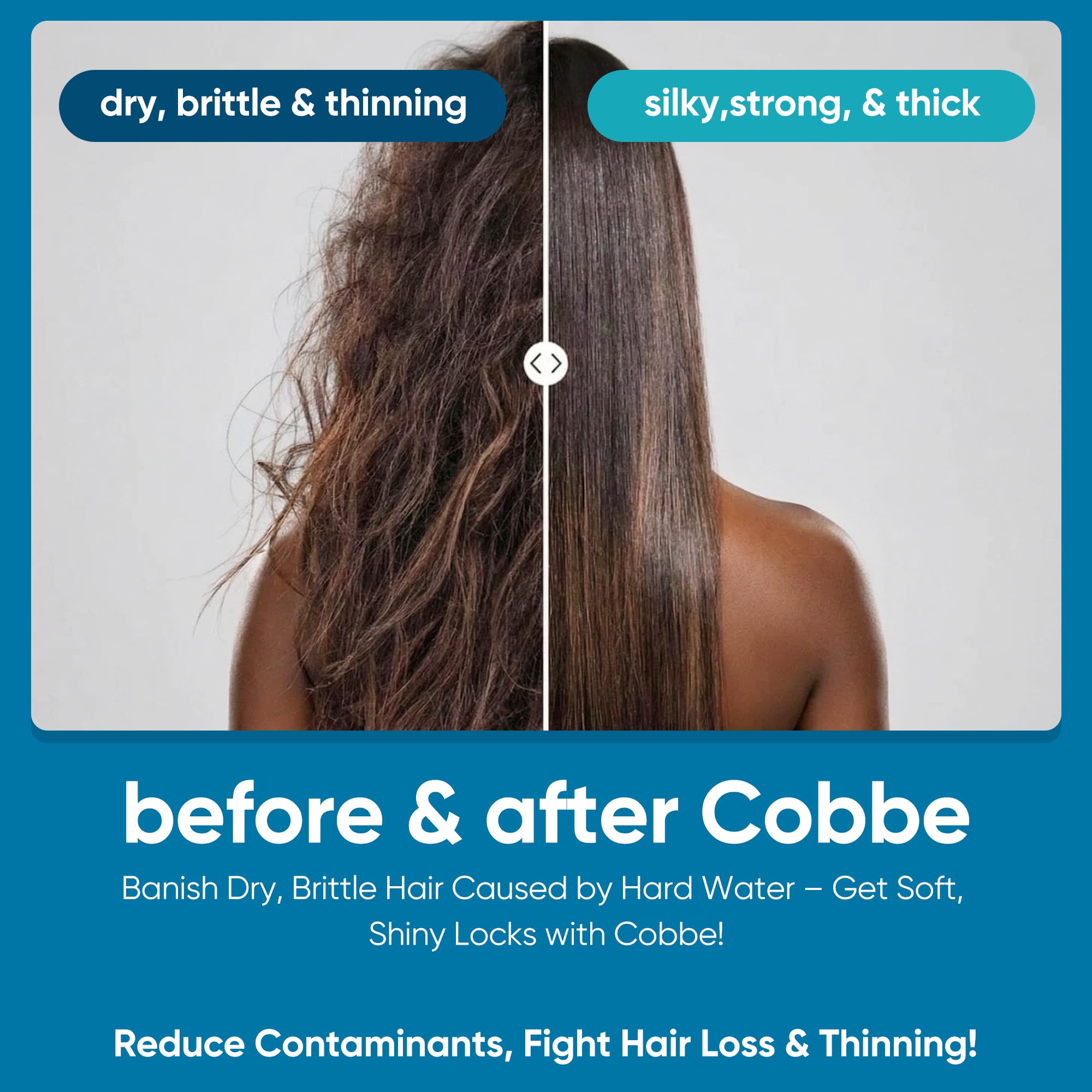 Cobbe panel with over 150 holes delivers broad, even water coverage.