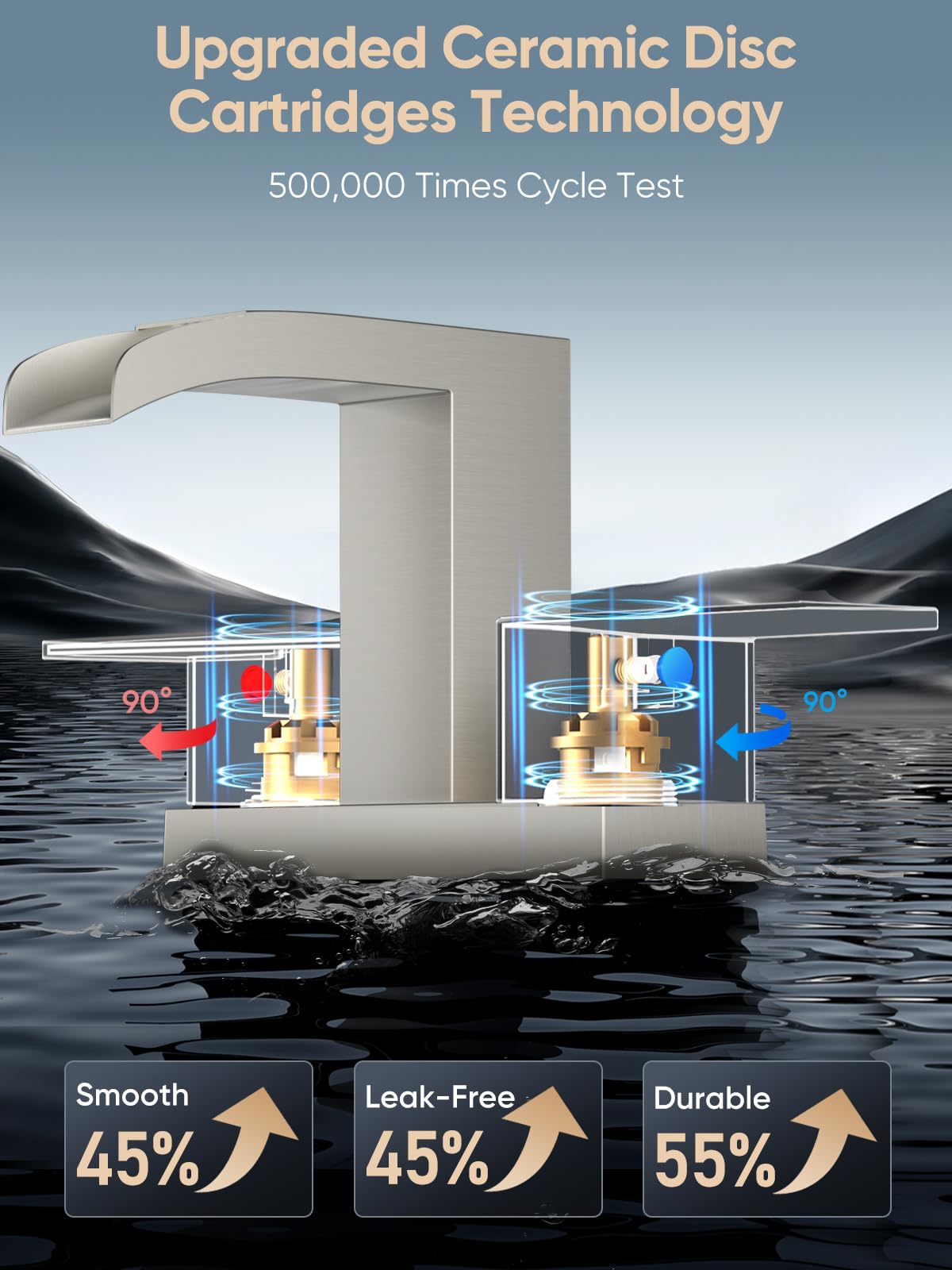 Cobbe pop-up drain included for easy sink maintenance.