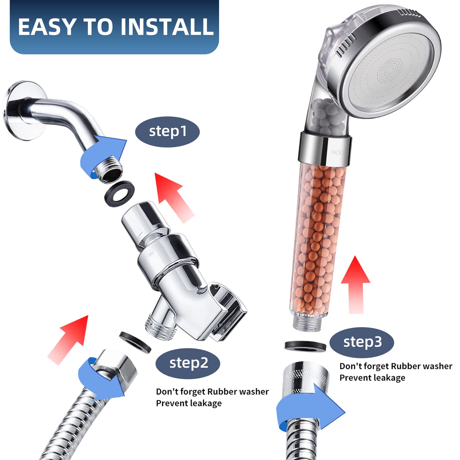 Cobbe shower head nozzles for easy cleaning and maintenance
