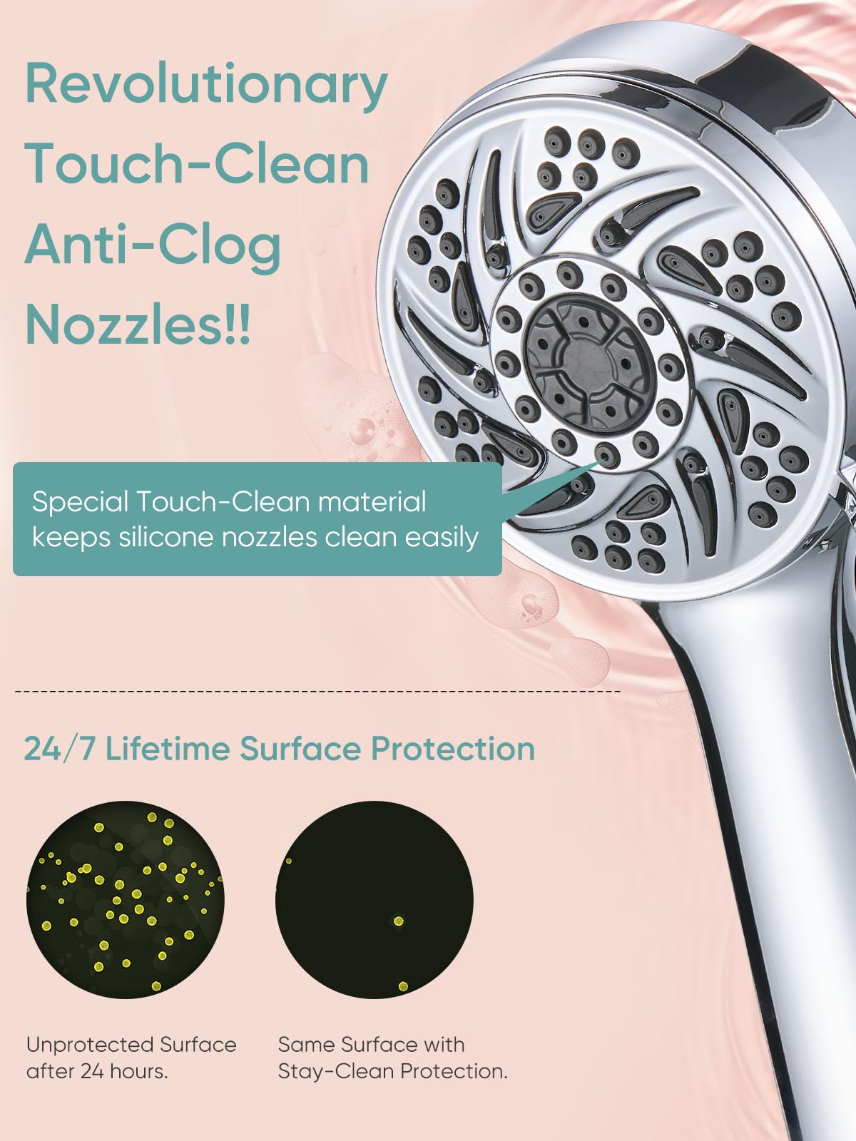 Cobbe stainless steel hose delivers durable, smooth movement during showers.