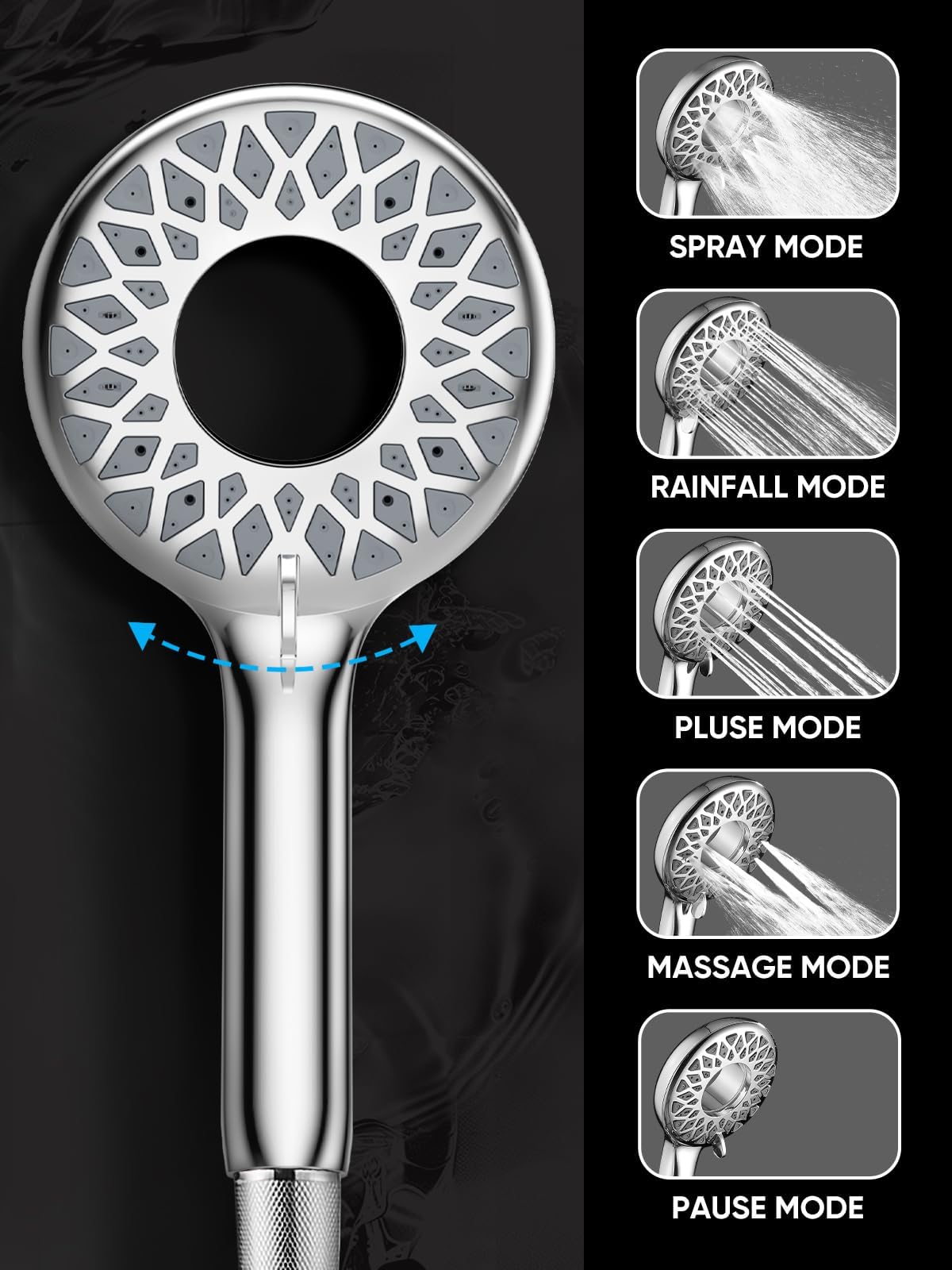Cobbe three-way diverter enabling overhead, handheld, or both modes