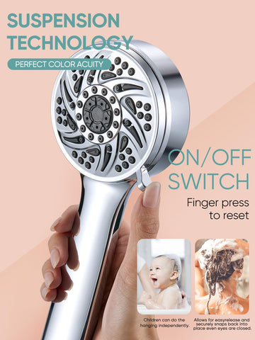 Cobbe two-in-one showerhead combines rain and handheld modes in one unit.