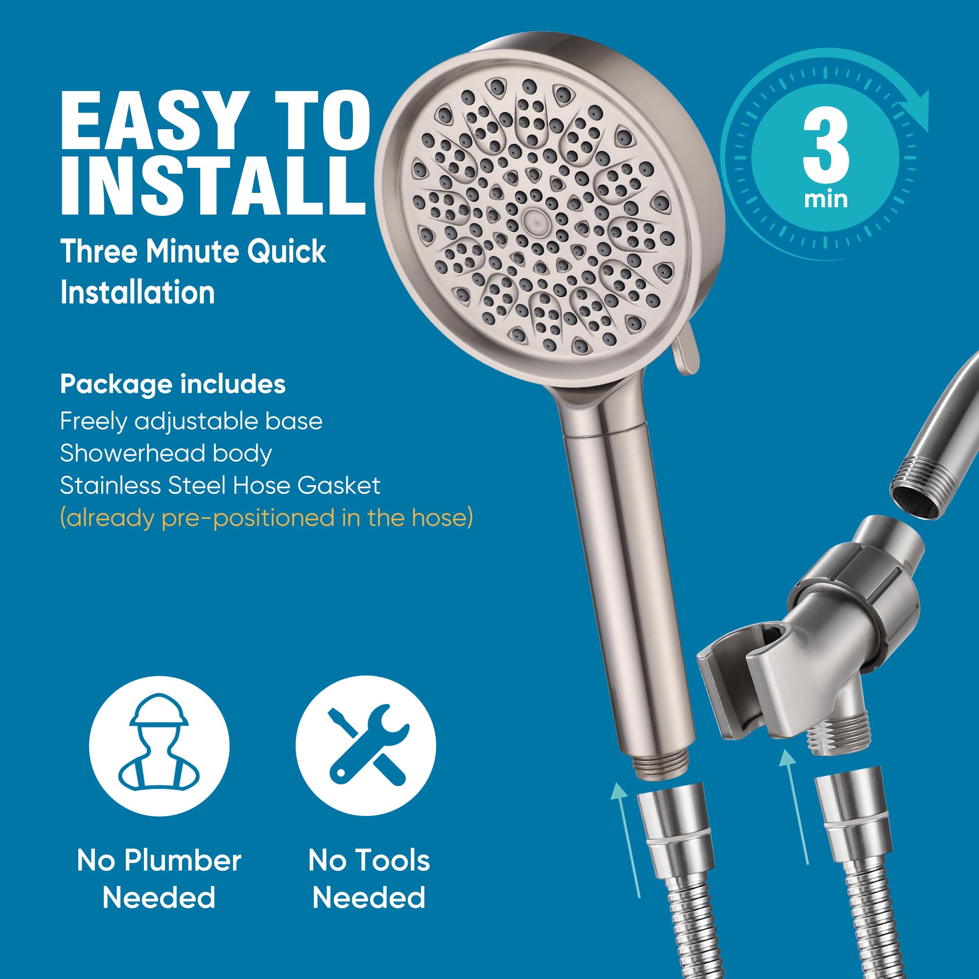 Cobbe universal thread connection enables quick, tool-free setup.