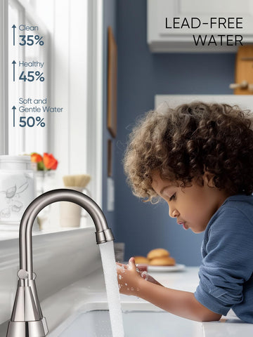 Cobbe faucet installation shown in vanity or RV setup