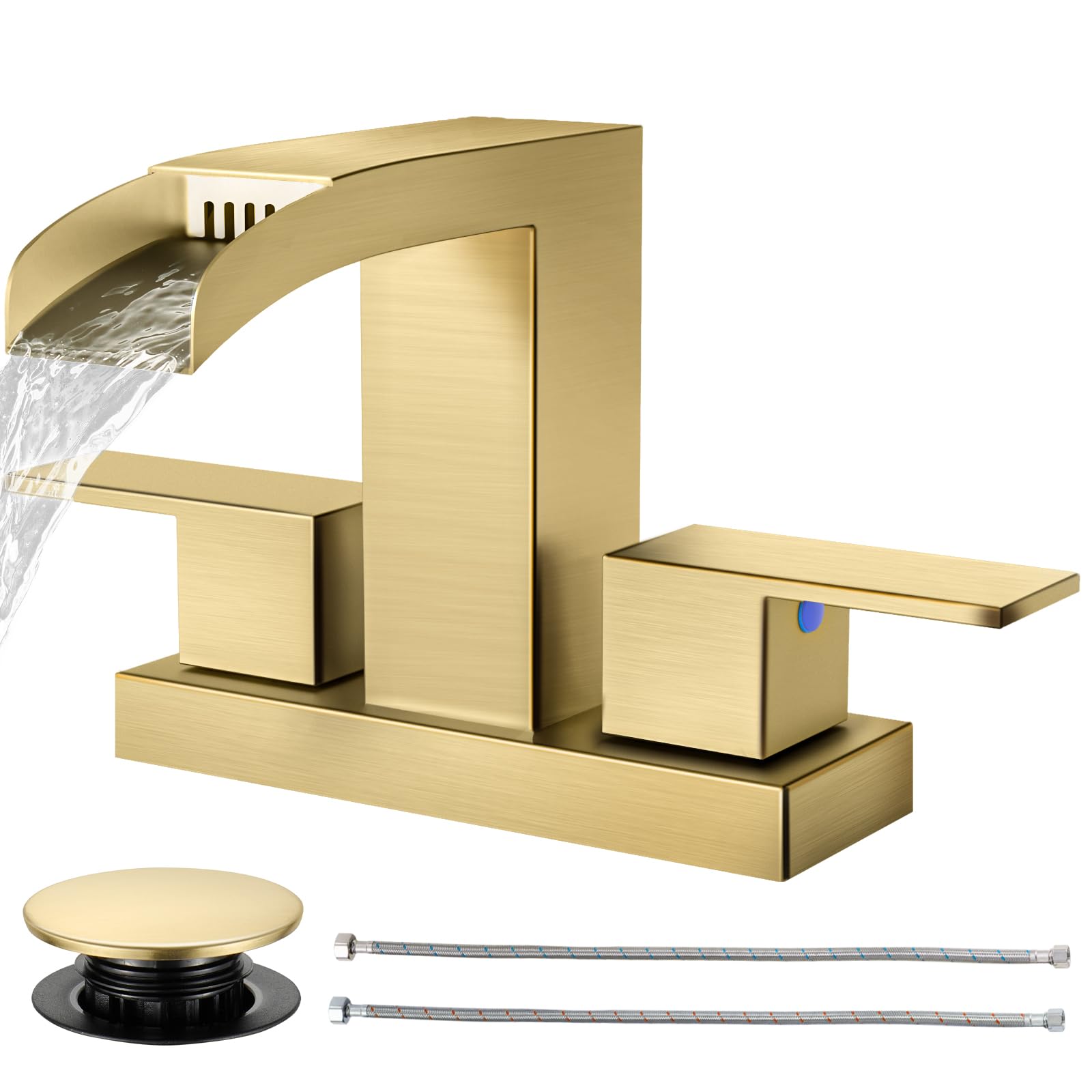 Cobbe waterfall faucet spout with smooth cascading flow for a refined bathroom ambience