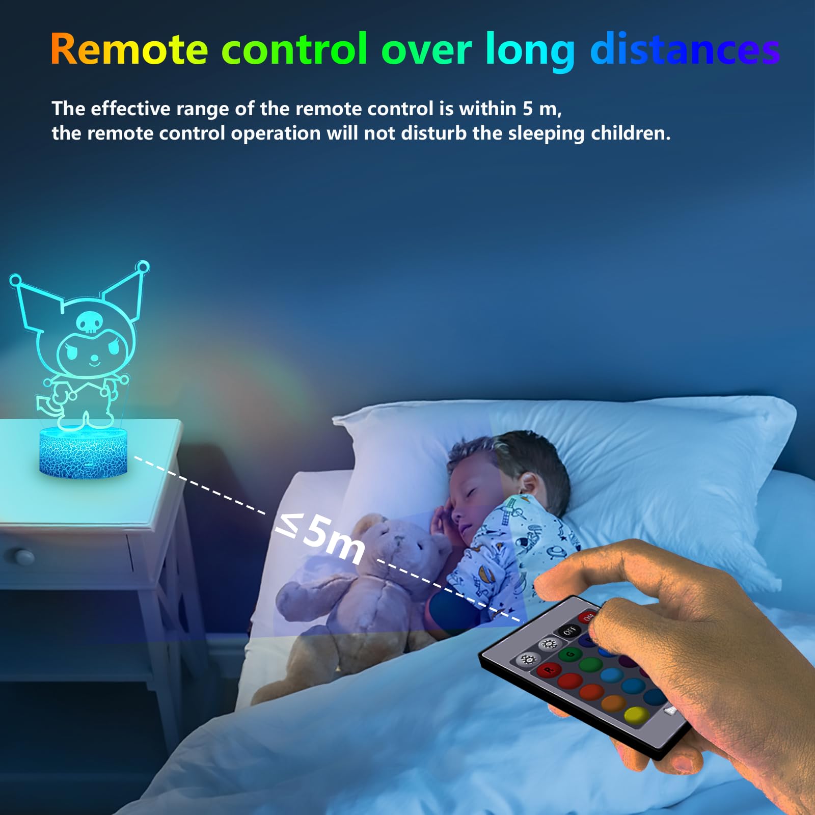 COBIKU 16 Colors Night Light bedside setup fits small spaces