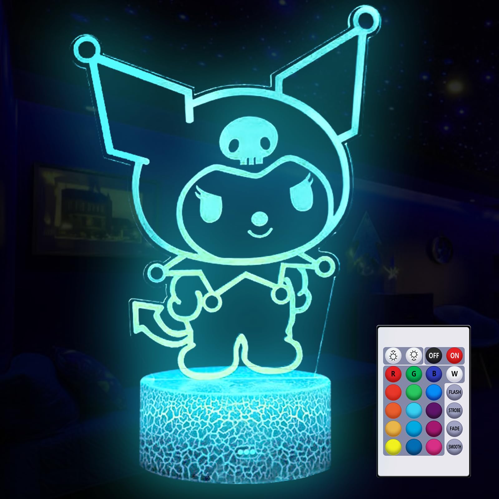 COBIKU 16 Colors Night Light front view with a vivid 3D illusion for cozy spaces