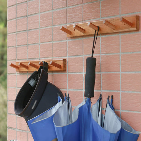 Cobnap teak bathroom towel hooks for organized towel storage
