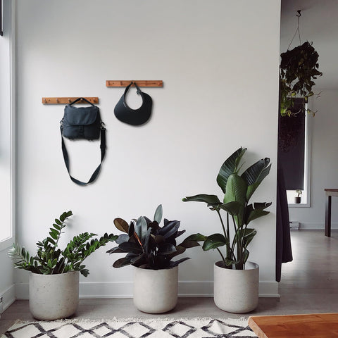 Cobnap teak wall rack suitable for jackets, hats, and backpacks