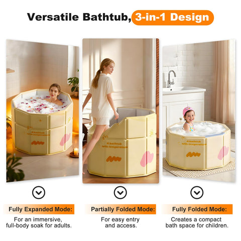 COBOPANDA foldable bathtub in use highlights effortless collapse for small spaces