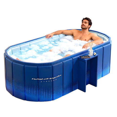COBOPANDA portable bathtub with 59-inch oval design offering full-body immersion for relaxation