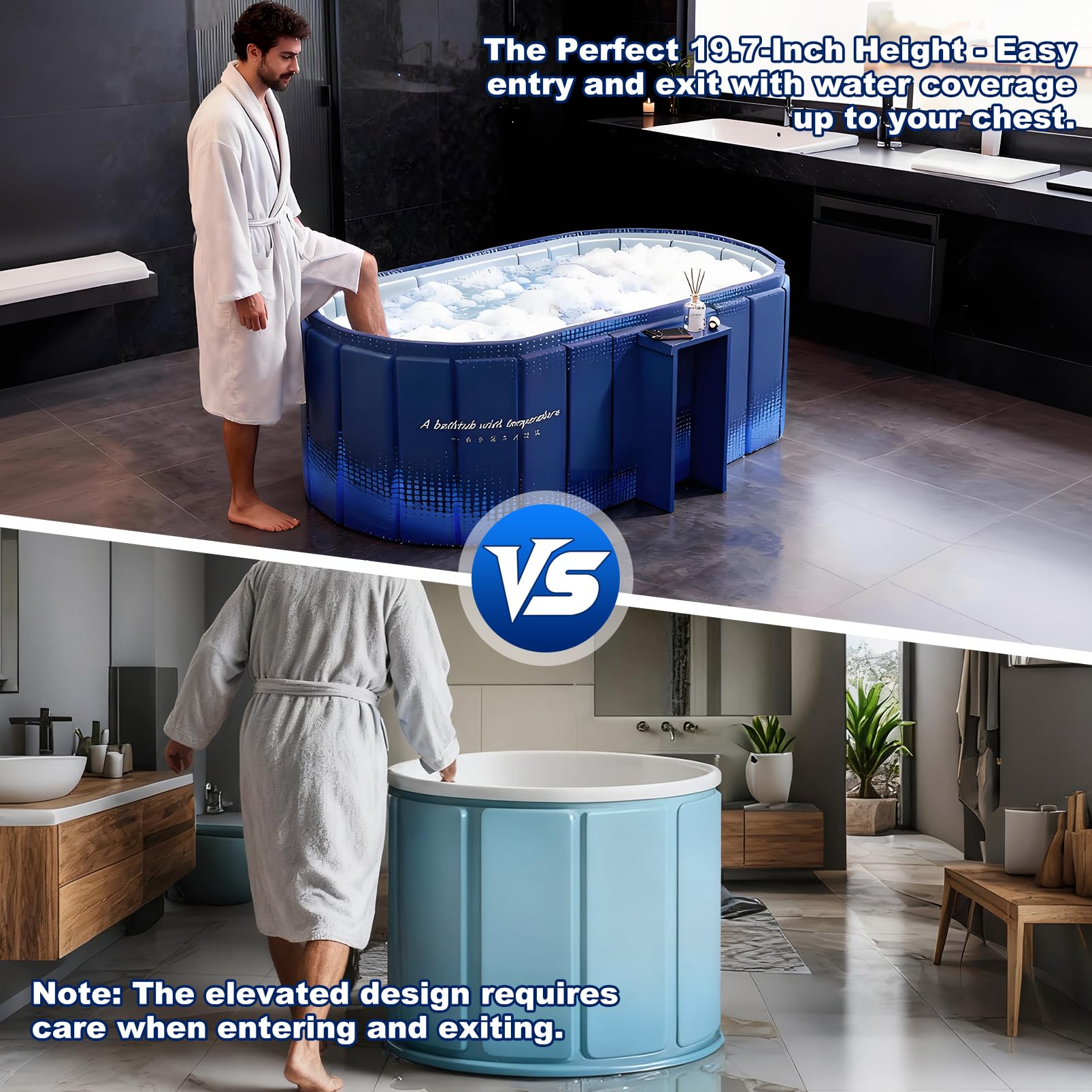 COBOPANDA portable bathtub folded for compact storage and travel