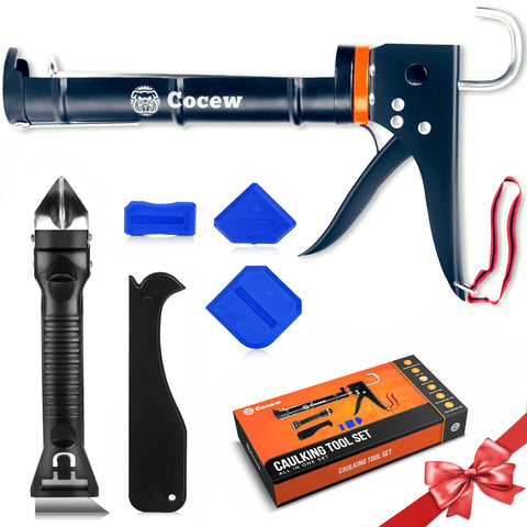 Cocew caulk gun kit smooth barrel for precise, clean seals