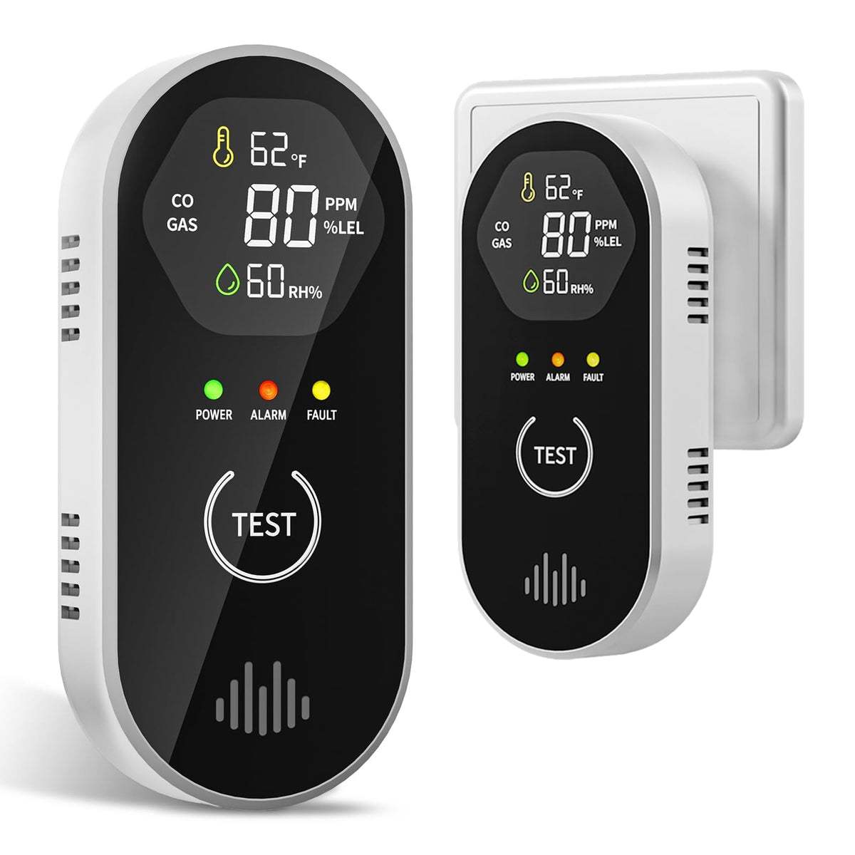 COCHYSCELA 2-pack carbon monoxide detectors for reliable home safety monitoring.