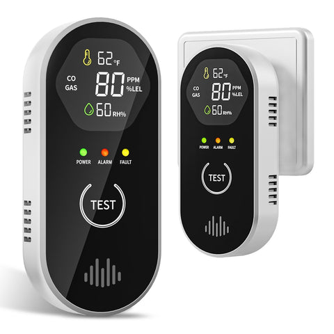COCHYSCELA 2-pack carbon monoxide detectors for reliable home safety monitoring.