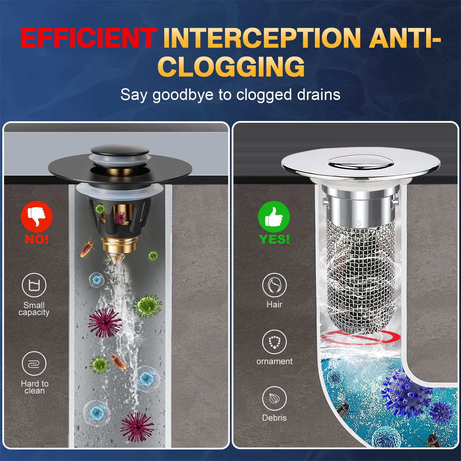 Cocog hair catcher helps prevent clogs in a bathroom sink.