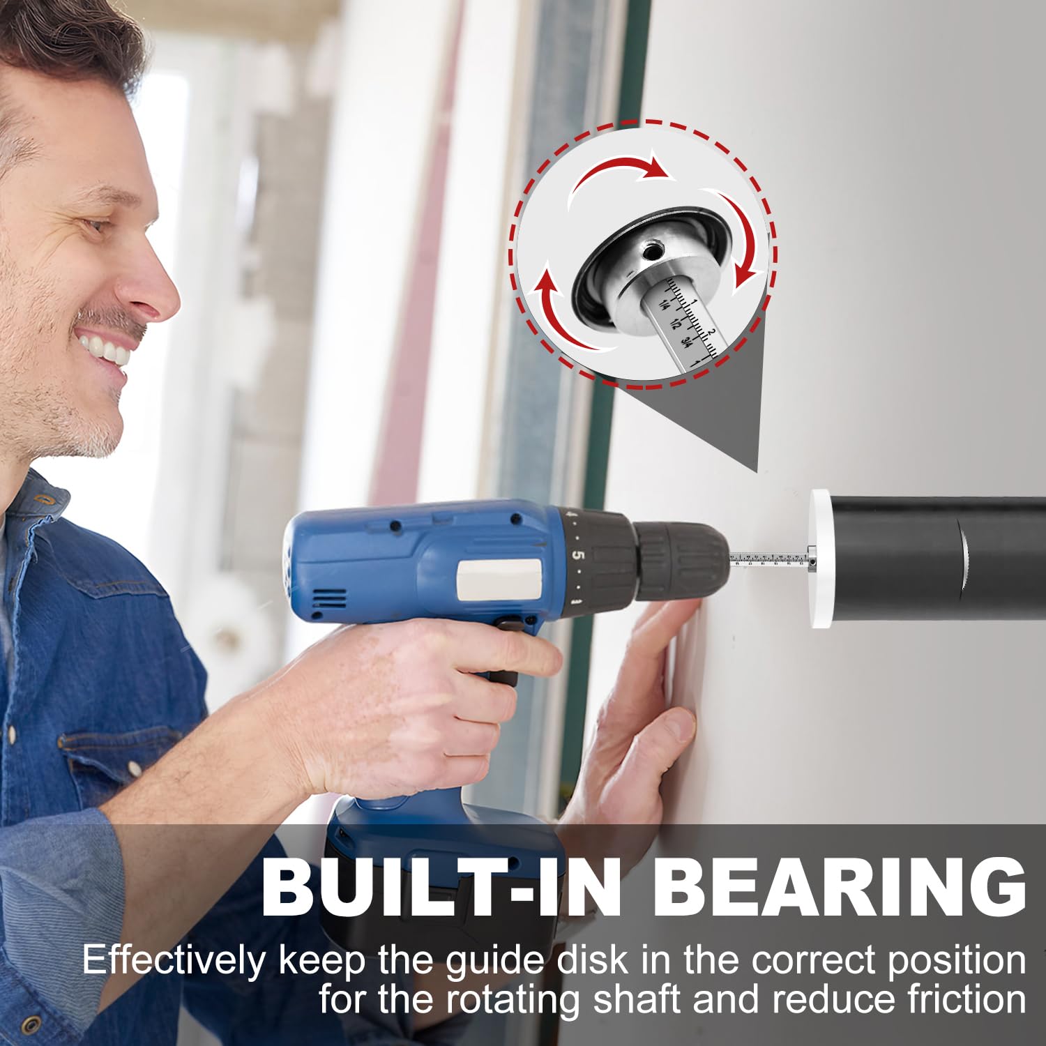 Cocowin drill-chuck fit ensures secure attachment to a 3/8 inch chuck.
