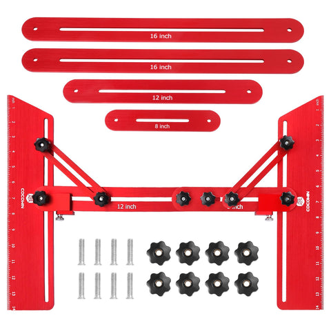 Cocowin stair tread template tool with angled brace for precise layout.