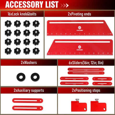 Cocowin stair tread template tool anodized aluminum for durability.
