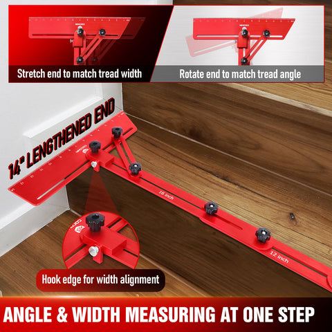 Cocowin stair tread template tool sliders offer flexible length.