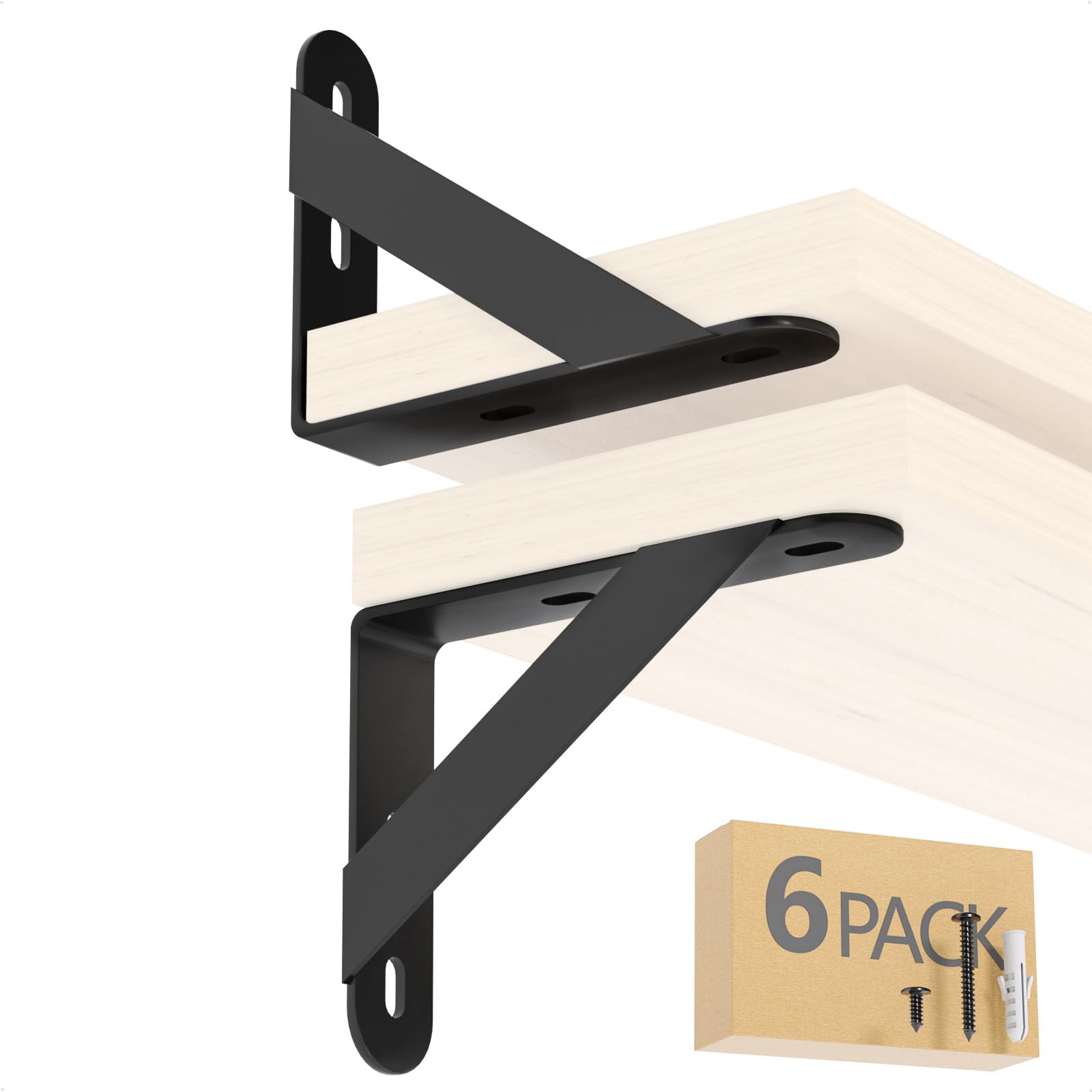 COCOYA 4x3 shelf brackets pack for sturdy wall mounting and easy DIY projects.