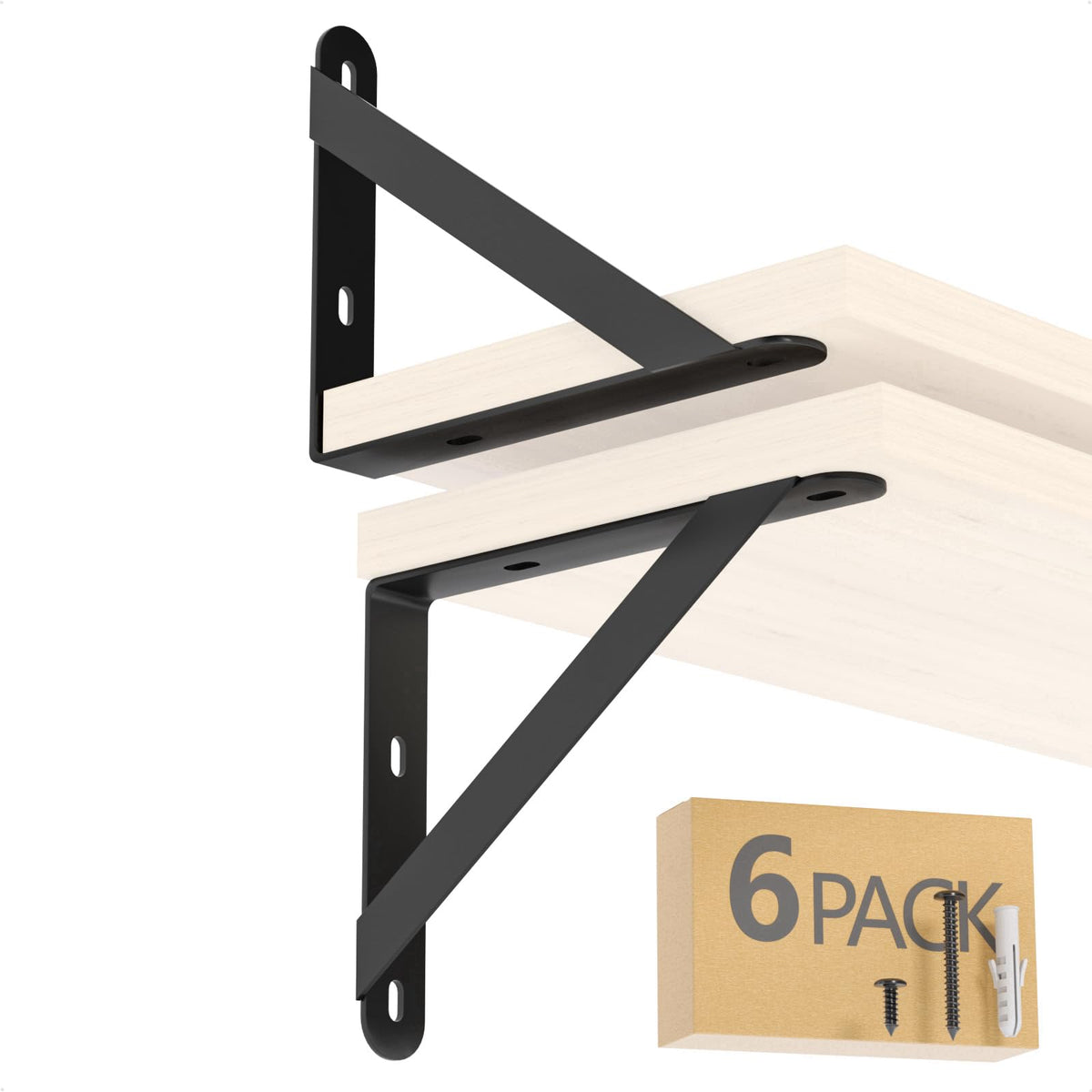 COCOYA 6x4.5 shelf bracket close-up with durable steel and baked paint finish