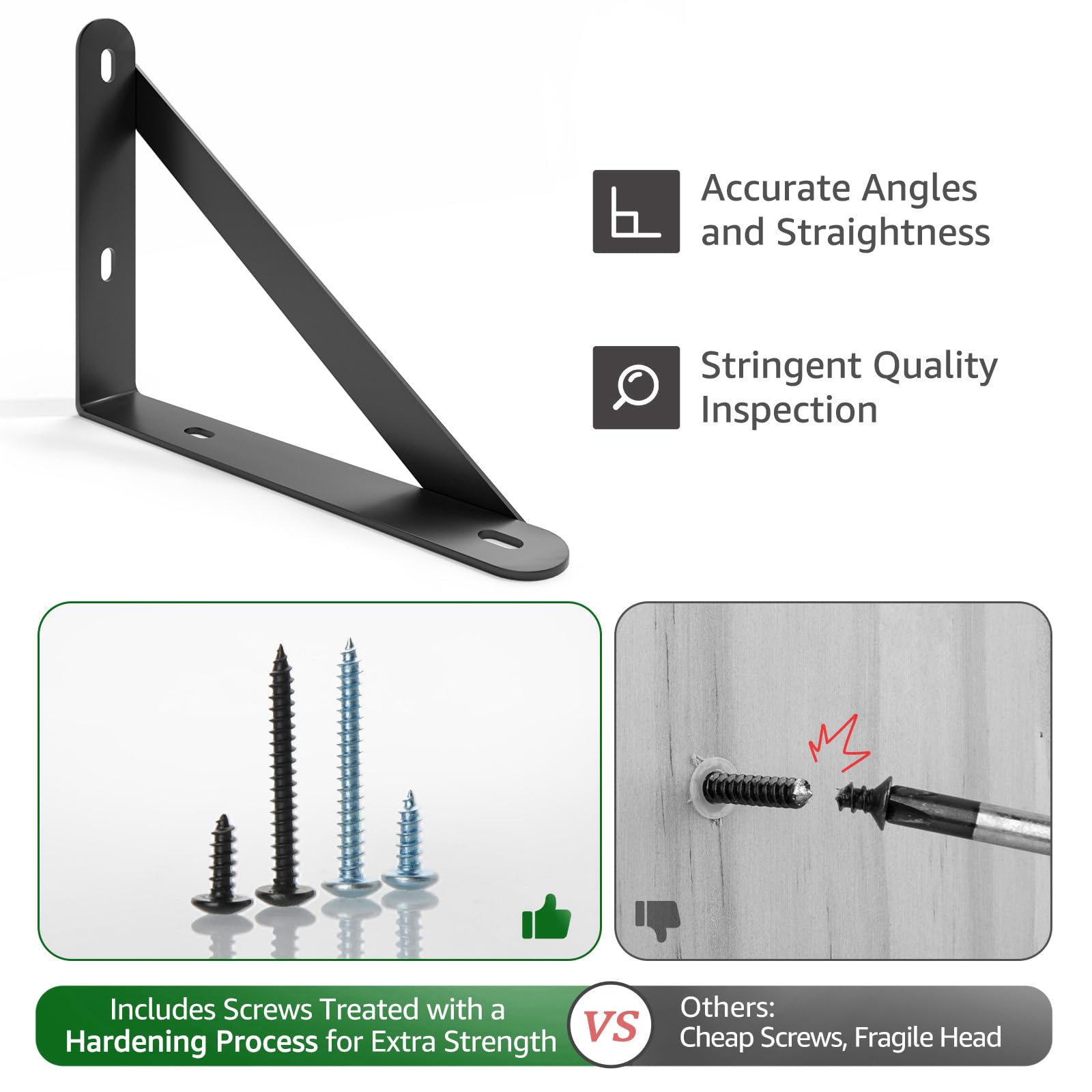 COCOYA 6x4.5 shelf bracket on wall demonstrates stable shelf support