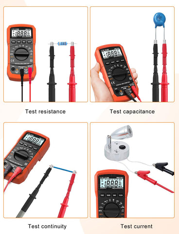 Coczow packaging includes meter, leads, batteries, and manual.