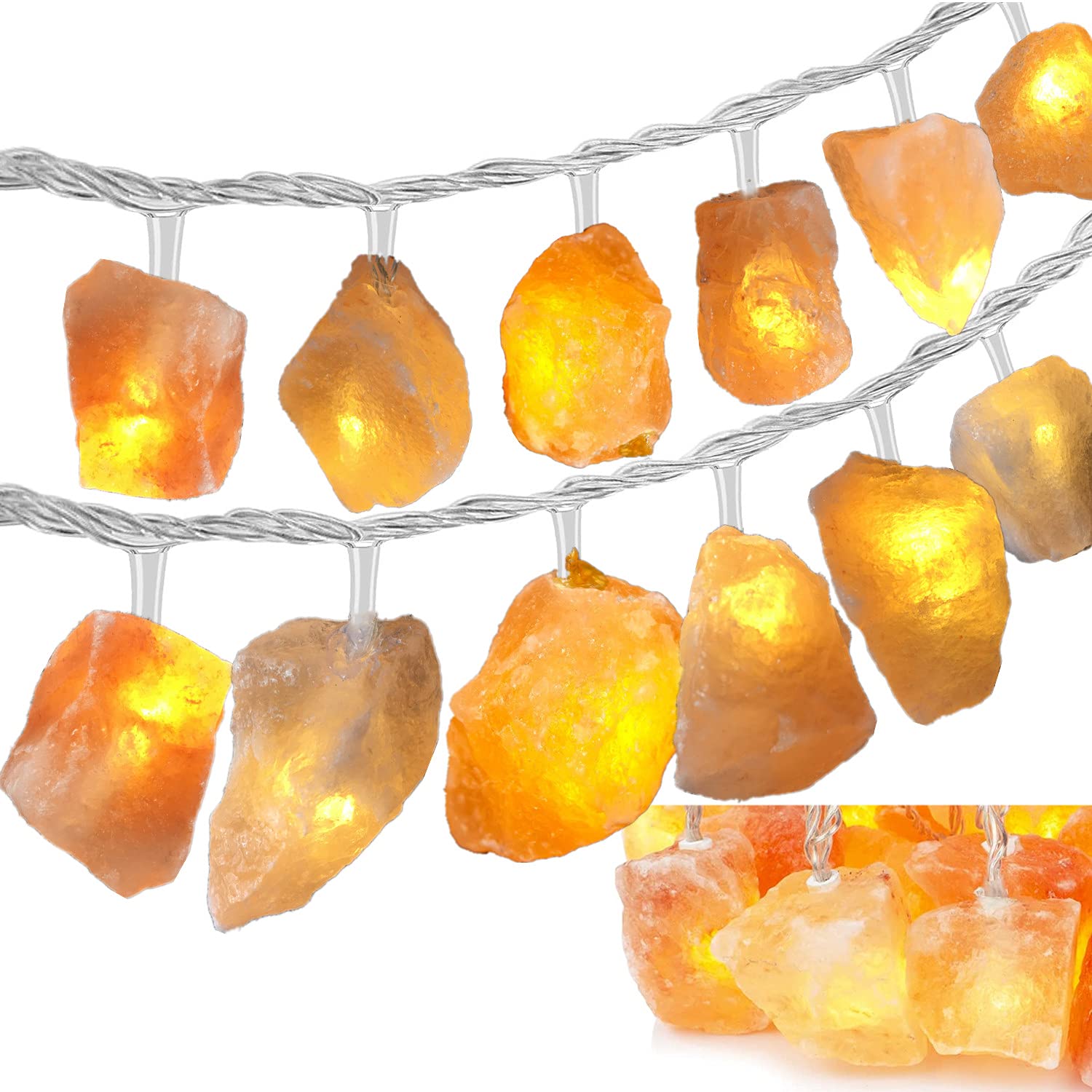 Codear Himalayan salt light with 20 rocks for warm ambient glow in bedroom