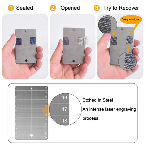 Codesteel engraving kit for easy seed phrase customization.