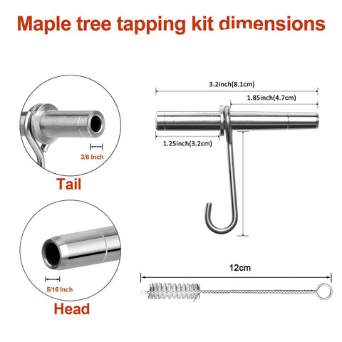 Codesteel hooks and clamps securing taps for weeks-long sap flow.