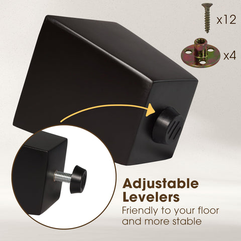 CODIN leg with height adjustment bolts for level furniture on uneven floors