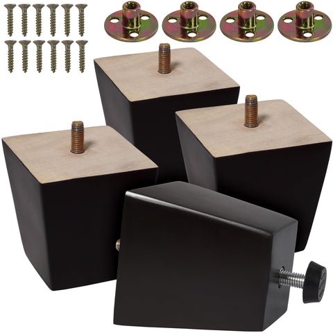 CODIN solid hardwood square sofa leg boosts stability on uneven floors
