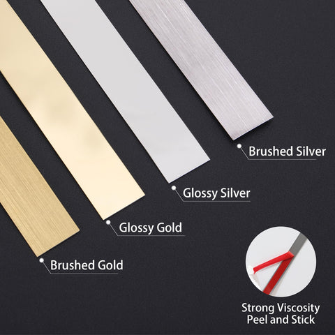 Coengwui brushed-silver molding on a cabinet edge offers durable framing