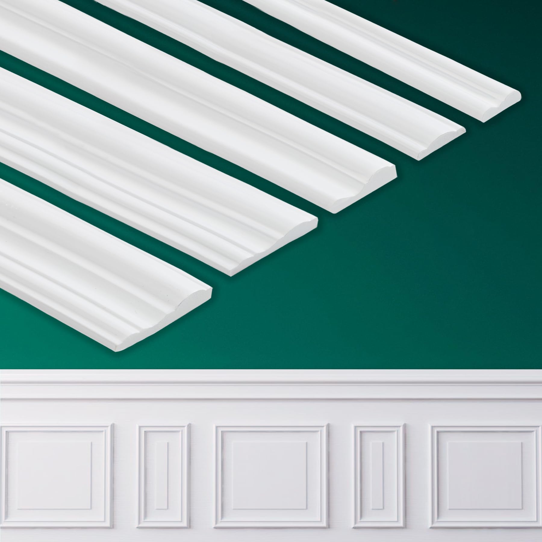 Coengwui peel-and-stick wall molding for quick upgrade and easy wall coverage.