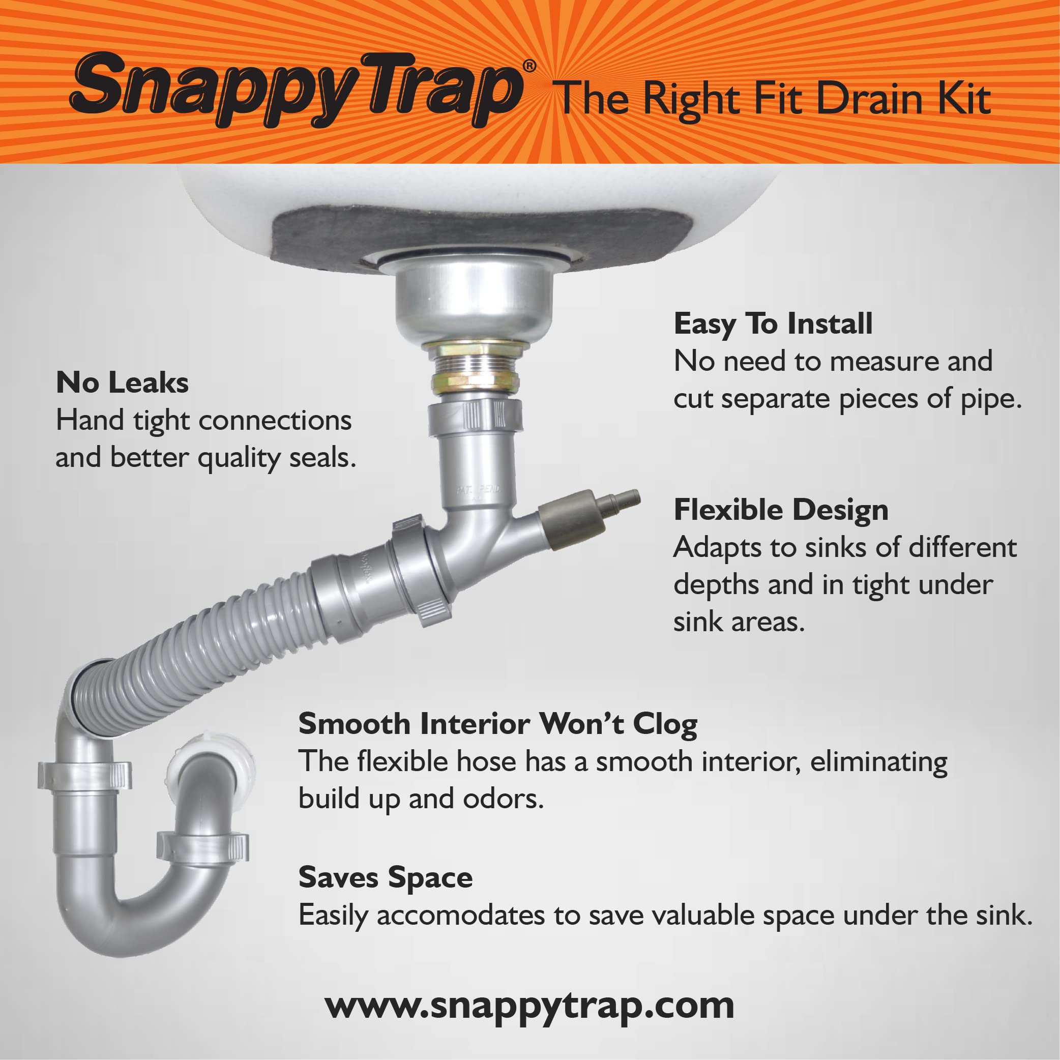 Coflex Snappy Trap DK-100 simple installation components ready to hand-tighten.