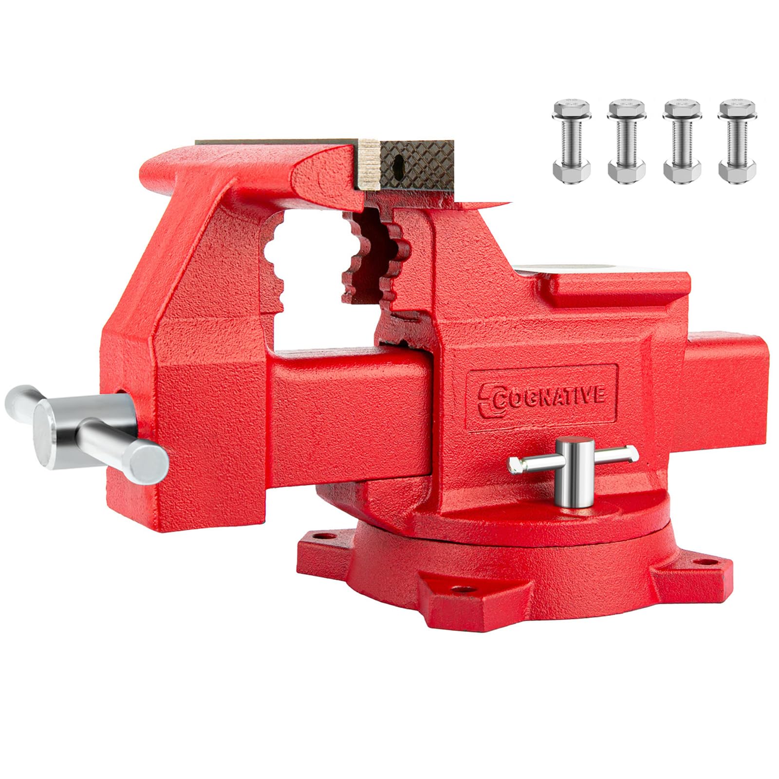COGNATIVE 6.5 inch bench vise with anvil provides a stable work surface for metal shaping.