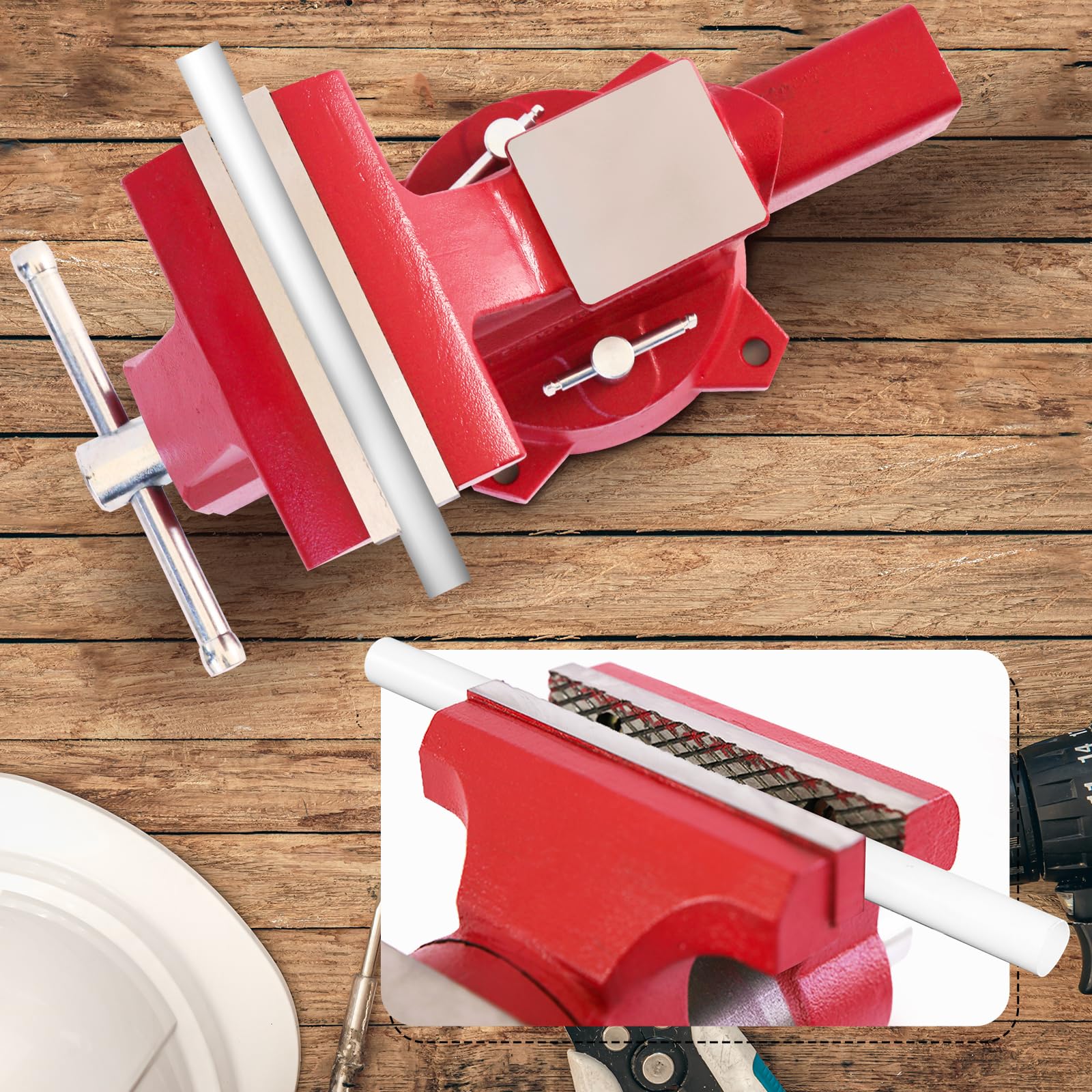 COGNATIVE bench vise precise scales aid accurate alignment during repeated tasks.