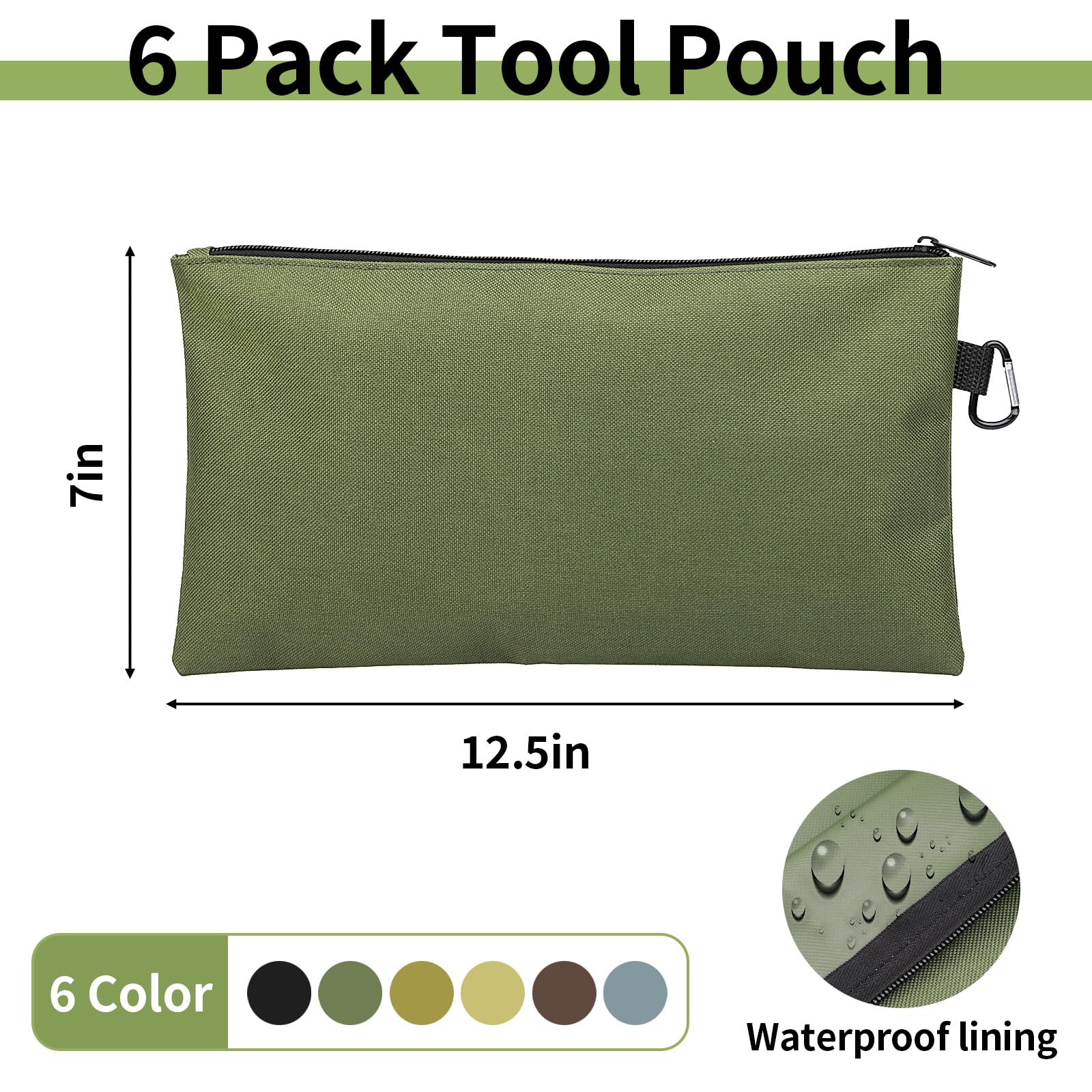 COIDEA Tool Pouch with carabiner clip for belt attachment