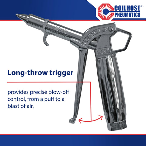 Coilhose Typhoon Pro high-flow tip reaches tight spaces for efficient blow-off