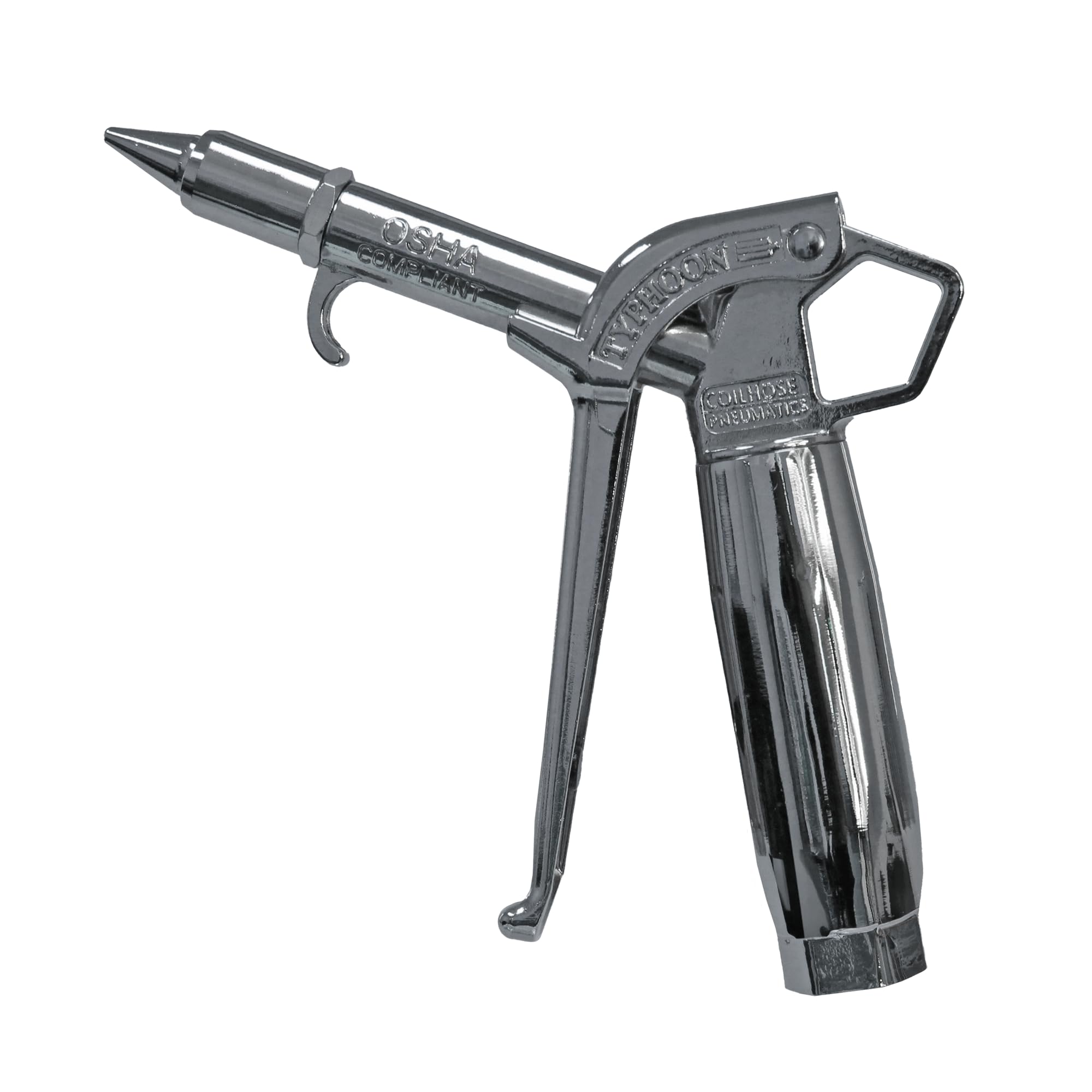 Coilhose Typhoon Pro blow gun front view shows high-volume performance for heavy cleanup