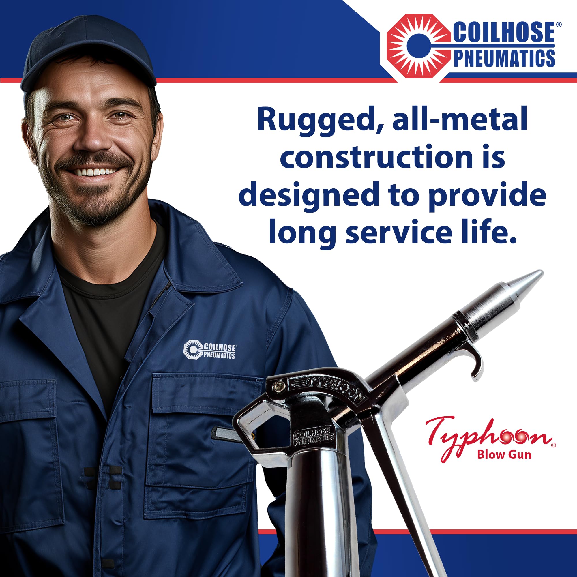 Coilhose Typhoon Pro variable flow trigger enables controlled blow-off